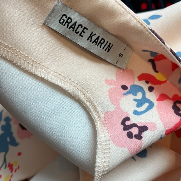 Grace Karin Small Floral Pink Fit & Flare Dress - Picture 5 of 5